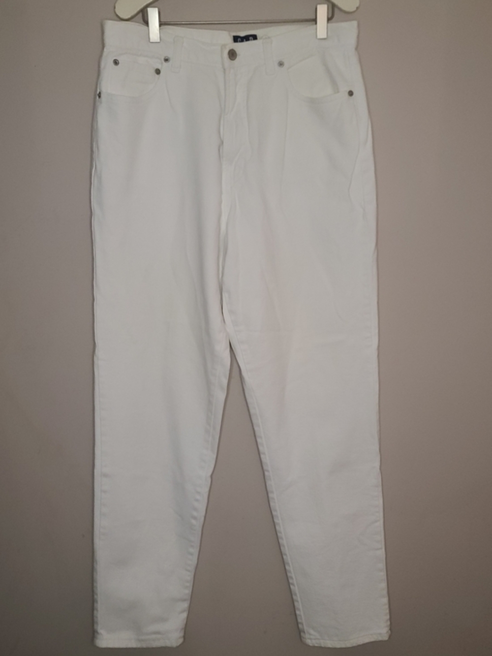 ​Vintage Gap 90s White Jeans Womens 14 Long Classic Fit High Rise Made in USA